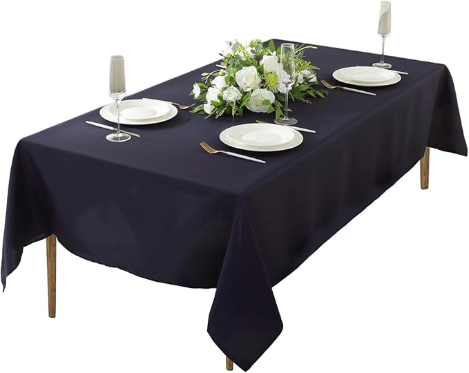 Craft And Party Rectangle Tablecloth, 70 x 120 Inch Navy Blue Tablecloth, Polyester Fabric Washable Table Cloth for Home, Party, Wedding or Restaurant Use.