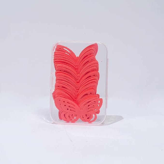 Red Edible butterflies Wafer Paper Cake Cupcake for Decorating Rice Paper Flower Food Decorations for Baking Girl Birthday Party Mix Size Color (Rosered butterflies60)