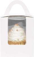 qiqee 60pcs Cupcake Boxes Individual Disposable White Single Box with Window 3.6 * 3.6 * 4.3inch Cupcake Containers/Holders