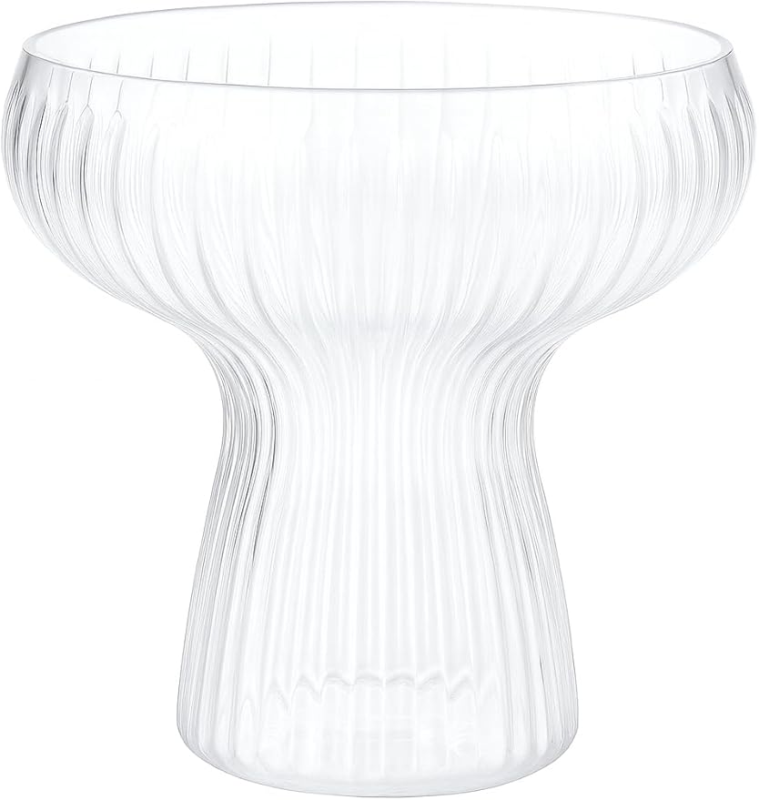 Lunara Clear Plastic Margarita Glasses, 11 oz, Set of 40, Disposable Party Cups for Cocktails (Clear Ripple Ribbed)