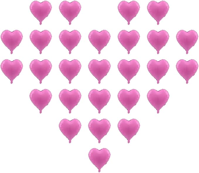 50 Pcs Pink Heart Shaped Balloon Foil Balloon 5 inch Heart Balloon for Valentinge's day Wedding Decoration (pink)