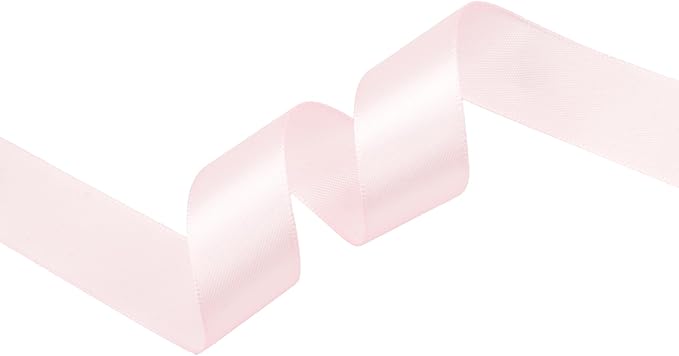 Baby Pink Satin Ribbon 1 inch X Continuous 25 Yards, Single Face Polyester Ribbon Perfect for Gift Wrapping, Flower Bouquet, Wedding Decor, Crafts, Bow Making, Sewing and More