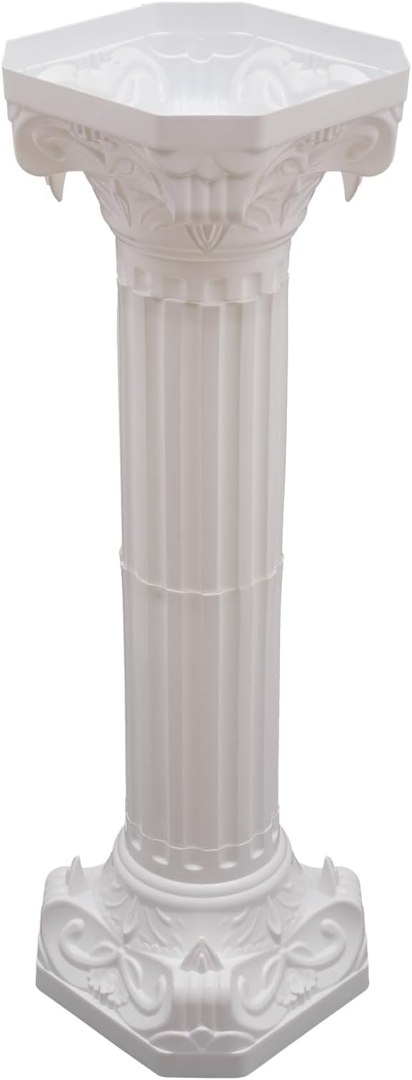 Roman Pillars Decoration Party Flower Pot Columns Set 2Pcs Decor Pedstal Stand 34.65in Flower Floral Wedding Party Event Road Decorative Columns (34.65in 2Pcs Style3)