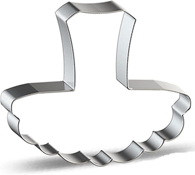 Large Size Dress Shaped Cookie Cutter, Stainless Steel Ballet Dress Wedding Princess Dress Cookie Cutter, 4 Inches
