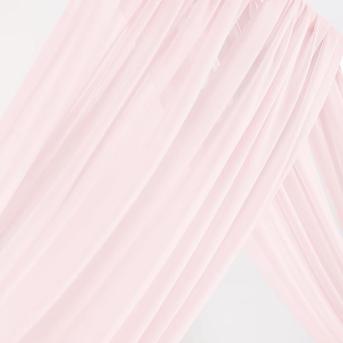 MLMW Wedding Arch Draping Fabric 1 Panel 29" x 20Ft Easter Pink Sheer Wedding Arch Backdrop Drapes Outdoor Curtain for Ceremony Party Background Ceiling Decor