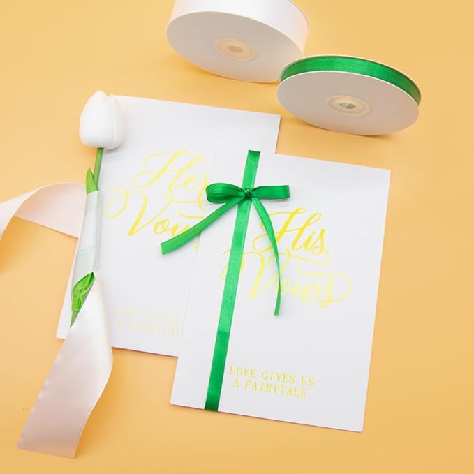 5/8" x 50 Yards Satin Ribbon - White Silk Ribbon with Spool - Ideal for Gift Wrapping, Floral Bouquets, Crafts, Wedding Party Decorations, Christmas and Sewing Projects