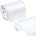 Ribbli White Satin Ribbon 4 Inch Wide White Ribbon for Wedding Chair Sash Grand Opening Ceremony Big Bows Gift Wrapping Floral Crafts Cake Decor-Double Faced Satin Continuous 10 Yards
