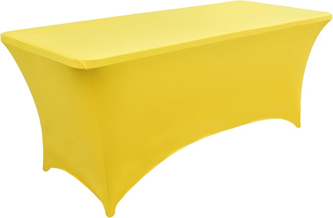 2-Pack 4ft Spandex Table Covers for Rectangular Folding Tables - Wrinkle Resistant Stretch Tight Table Cloths - Ultimate Fitted Table Protector for Parties, Banquet, and Wedding