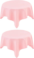 2 Pack Small Square Table Cloth 36X36 Inch Pink Tablecloth Washable Polyester Solid Tables Cover for Night Stand End Table Side Tables Outdoor Indoor