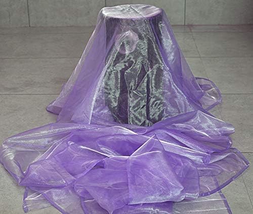 VDS Lavender Organza Fabric, 30 Yards Continuous, 45” Wide, Wedding Party Decoration Iridescent Crystal Sheer Shiny Organza Tulle Bridal Dress DIY Crafts Costume Sewing Backdrop Arch Cloth