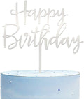 Happy Birthday Cake Topper, Mirrored Silver Acrylic Versatile Cake Topper for Birthday Party Decoration Ideas, Perfect Keepsake for your family and friends