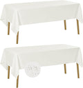 Fokitut 2 Pack Waterproof Rectangle Tablecloth, 60x84 Inch, Stain Resistant and Wrinkle Polyester Table Cloth, Fabric Table Cover for Kitchen Dining, Wedding, Party, Holiday Dinner-Ivory