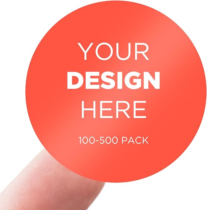 Custom Personalized Labels - Custom Stickers with Any Design Image Logo Text, 100 Labels (Scalloped, 2"x2")