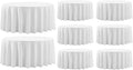 Round Tablecloth 120 Inch 8 Pack White Tablecloths Washable Decorative Linen Polyester Table Clothes Cover for Dining Table Banquets Buffet Parties and Wedding