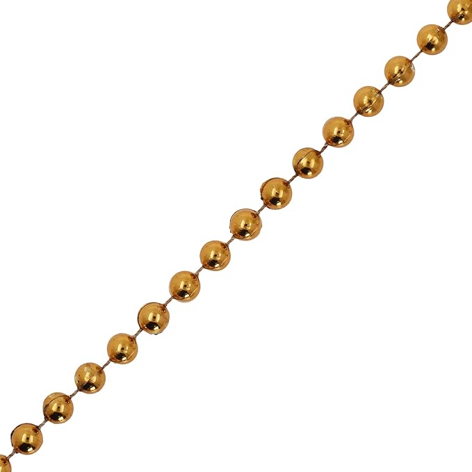 Mandala Crafts 6mm Faux Dark Gold Pearl Beads Roll - 27 Yards Strand of Fake Pearls Chain Garlands Spool String for Christmas Tree, Wedding, Party, Vases, DIY Decoration