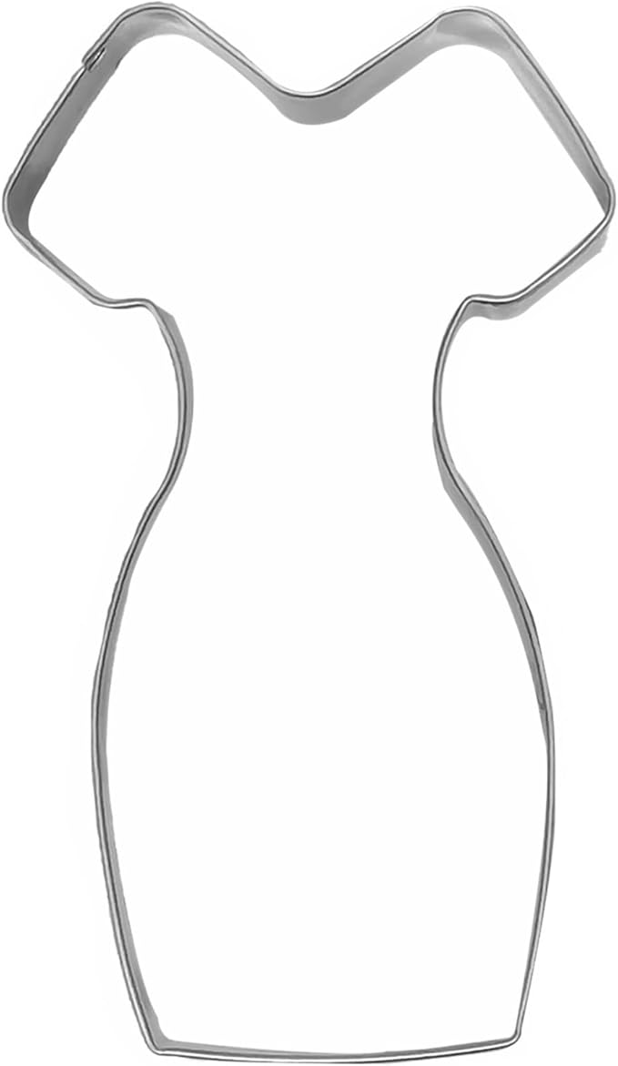Large Size Dress Shaped Cookie Cutter, Stainless Steel Princess Party Dress Cheongsam Dress Cookie Cutter, 4.6 Inches