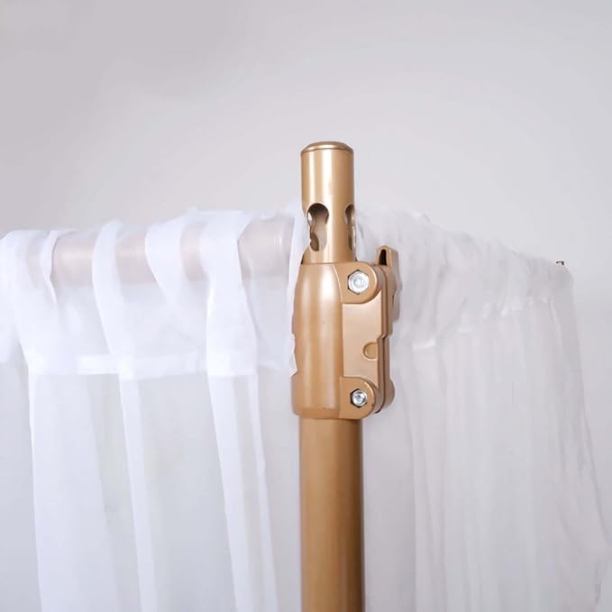 Tableclothsfactory 10ft | 4 Post Gold Metal DIY Photography Backdrop Stand, Wedding Arch Canopy Tent