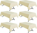 sancua 6 Pack Beige Tablecloth 60 x 102 Inch, Rectangle Table Cloth for 6 Feet Tables - Stain and Wrinkle Resistant Washable Polyester Table Cover for Dining Tables, Buffet Parties and Camping