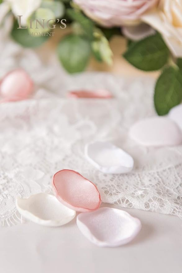 Ling's Moment Rose Petals, Silk Flower Petals for Wedding/Aisle/Flower Girl Baskets/Table Centerpiece Décor,etc.Pink Blush 200pcs