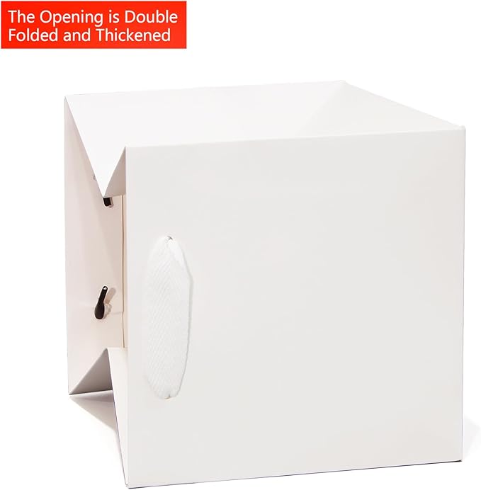 White Paper Gift Bag Small Square Bottom Kraft Paper Bags with Handles for Wedding Baby Shower Birthday Party (White, 8 x 8 x 8 in, 10 CT)