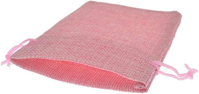 20Pcs Burlap Bags with Drawstring, 5x7 Inch Jute Gift Bags Bulk for Christmas Wedding Party Favors, Jewelry and Treat Pouches (Pink)