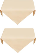 2 Pack Small Square Table Cloth 24X24 Inch Beige Washable Fabric Tablecloth Polyester Solid Table Cover for Night Stand End Table Side Table Outdoor Indoor