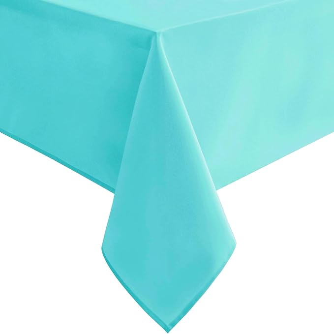 Hiasan Solid Rectangle Tablecloth Aqua - Waterproof Washable Oblong Fabric Table Cloth for Dining Room Kitchen and Outdoor Use, 70 x 90 Inch