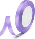 3/8" x 25 Yards Satin Ribbon, Light Purple Silk Ribbon Ideal for Gift Wrapping, Floral Bouquets, Crafts, Wedding Party Decorations, Christmas and Sewing Projects