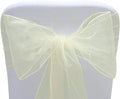 Organza Chair Bow Sash Décor Bows Sashes for Wedding Reception Events Banquets Decoration - (Pack of 25, Ivory)
