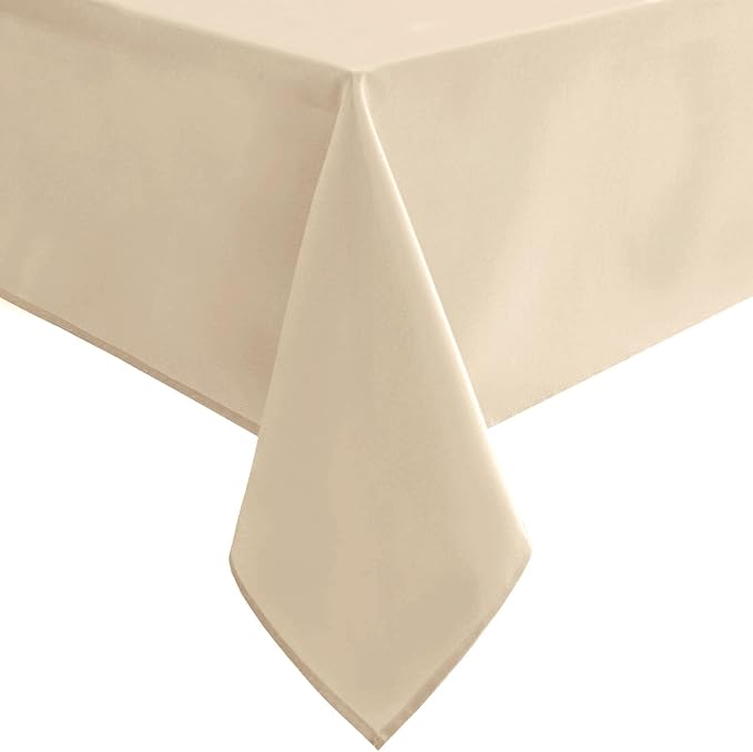 Hiasan Beige Tablecloth for Rectangle Tables - Waterproof and Spillproof Washable Fabric Table Cloth for Dining Room Kitchen Party, 60 x 102 Inch