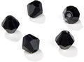 4mm Bicone 1800Pcs Black Crystal Glass Beads Small Faceted Bicone Shape Crystal Glass Spacer Beads for Bracelet Necklace Decorative Hand Jewelry Making (Black, 4MM)
