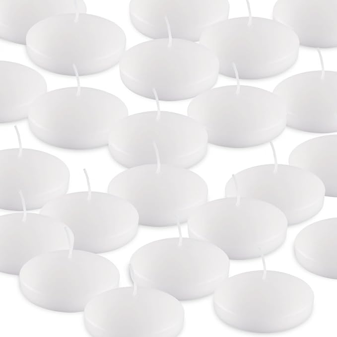 3 Inch Floating Candles Set of 12, Unscented White Candles for Wedding, Pool Party, Holiday Centerpieces & Home Decor