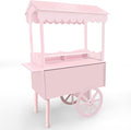 7FT Candy Cart Display Stand with Decorated Wheels, Dessert and Party Decoration Cart with 100 Ballons, Easy to Install Vintage for Parties, Birthdays, Weddings, (pink)