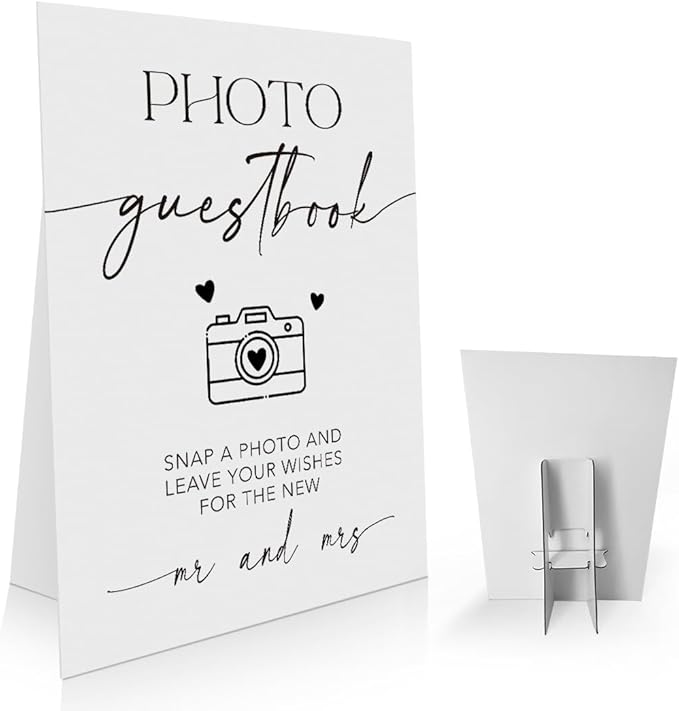 Wedding Photo Guestbook Sign 8 x 11 Inch, Photo Guest Book Sign, Photo Minimalist Wedding Sign, Reception Signage, Snap It Sign, Modern Wedding Sign WDS15