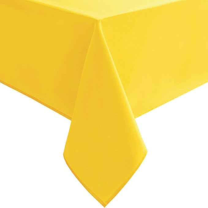 Hiasan Yellow Square Tablecloth - Spillproof and Waterproof Washable Table Cloth for Dining Room Kitchen Camping, 54 x 54 Inch