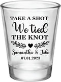 Take A Shot We Tied The Knot Shot Glasses, Bulk Set of 1.75oz Wedding Shot Glasses, Perfect Wedding Favor, Wedding Shot glasses, Bridal Party Shot Glasses