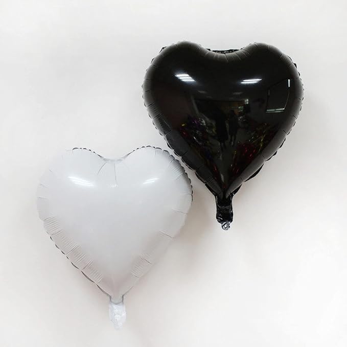10Pcs Black Foil Heart Shaped Balloons 18 Inch Heart Mylar Balloons For Baby Shower Wedding Valentine Decorations Love Balloons Party Decorations