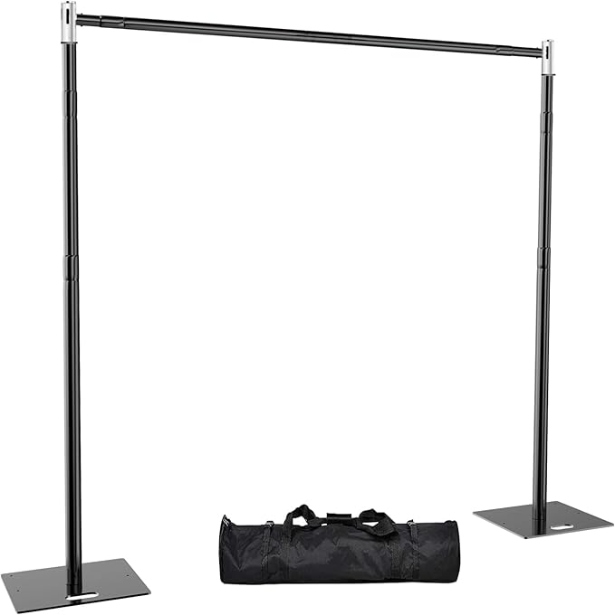 Pipe and Drape Backdrop Stand 10FT x 8FT, Adjustable Backdrop Stand Heavy Duty, Background Stand, Backdrop Stand for Parties, Photography, Wedding, Birthday Decoration (10ft x 8ft)