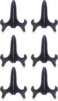 6Pcs 7 Inch Plate Stand, Small Folding Display Easels and Picture Holders for Decorative Picture Frame (Black)