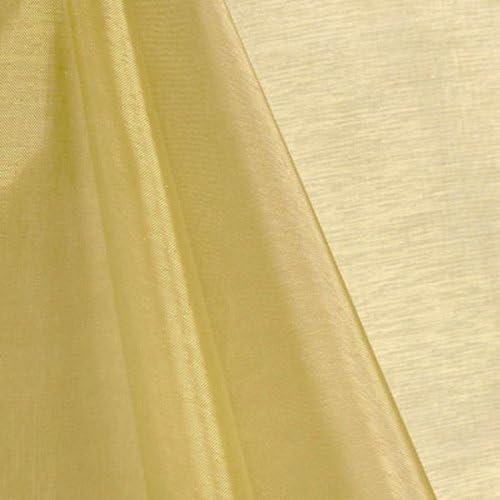 VDS Champagne Organza Fabric, 25 Yards Continuous, 45” Wide, Wedding Party Decoration Iridescent Crystal Sheer Shiny Organza Tulle Bridal Dress DIY Crafts Costume Sewing Backdrop Arch Cloth