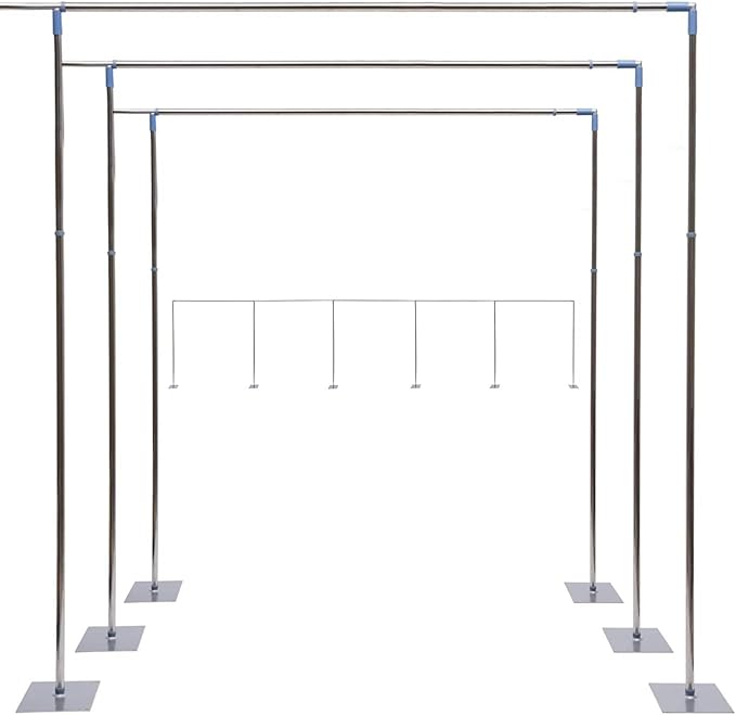 49ft*10ft Adjustable Telescopic Portable Pipe and Drape Backdrop Stand Kit Splitly, Heavy Duty Wedding Party Event Studio Photography Background Support System Trade Show Curtain Frame Stand