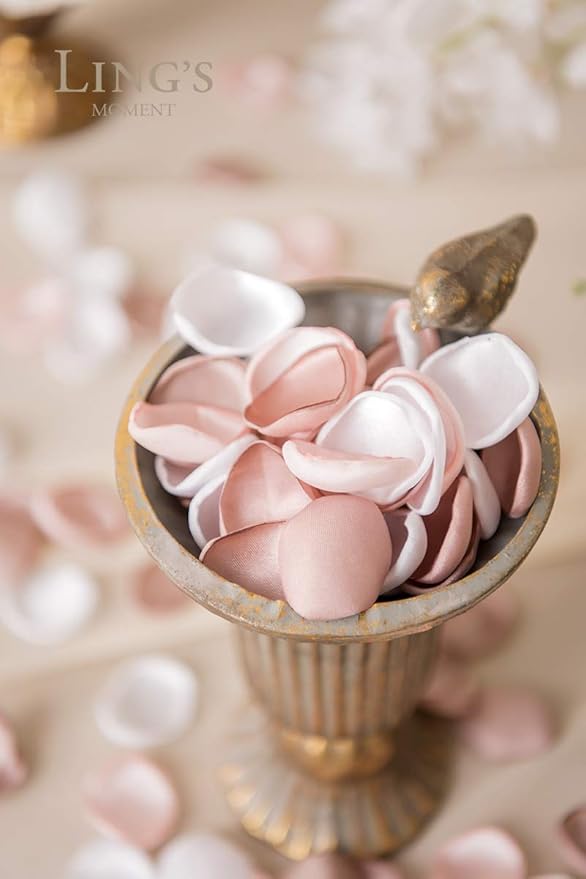 Ling's Moment Rose Petals, Silk Flower Petals for Wedding/Aisle/Flower Girl Baskets/Table Centerpiece Décor,etc.Dusty Rose Pink 400pcs