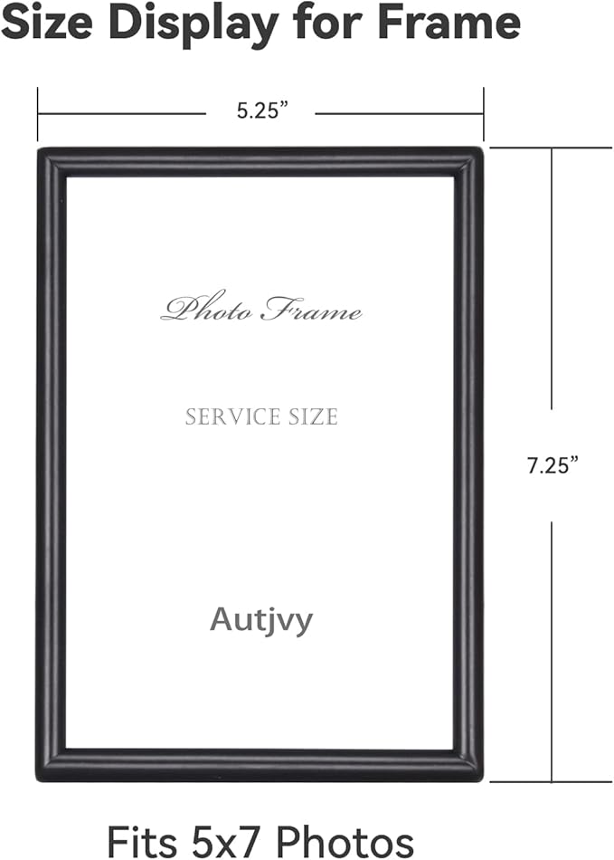 5x7 Picture Frame set of 2, Matte Black Modern Thin Aluminum Metal Photo Frames with HD Real Glass, Display for Tabletop and Wall Collage, 2 Pack