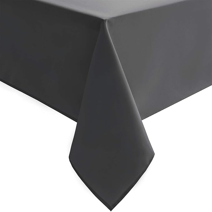 Hiasan Rectangle Tablecloth Grey - Wrinkle Resistant and Waterproof Washable Polyester Fabric Table Cloth for Dining Party and Outdoor Use, 60 x 140 Inch
