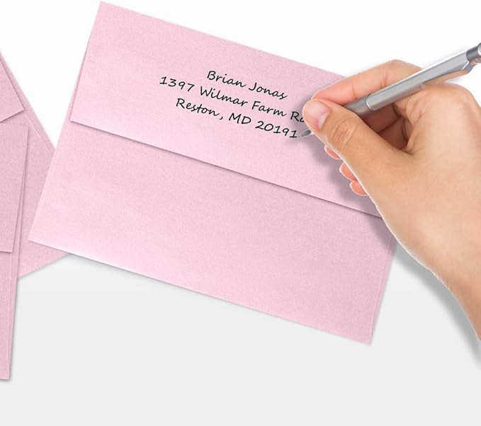 LUXPaper A7 Invitation Envelopes | Peel & Press | 5 1/4" x 7 1/4" | Rose Quartz Metallic | 80lb. Text | 500 Qty