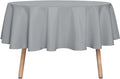 sancua Round Tablecloth - 70 Inch - Water Resistant Spill Proof Washable Polyester Table Cloth Decorative Fabric Table Cover for Dining Tables, Buffet Parties and Camping, Silver Grey