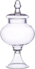 Glass Apothecary Jars with Lid, Clear Glass Candy Jar for Candy Buffet, Decorative Glass Jar for Party, Wedding and Home Decor, Classic Glass Candy Canister (Height: 12.6", Diameter: 6.5")