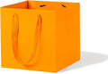 Orange Square Gift Bag 12 in Paper Gift Box Large Square Bottom Kraft Paper Bags with Handles for Party Favor, Birthday Gift Bags (Orange, 12 x 12 x 12 in, 10 CT)