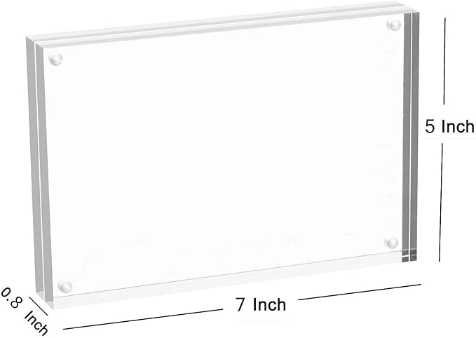 Magicool Premium Acrylic Photo Frame- Magnet Photo Frame -Double Sied Thick Desktop Frames (5x7 2 pack)