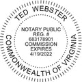 MaxMark Round Notary Pre-Inked Stamp for State of Virginia